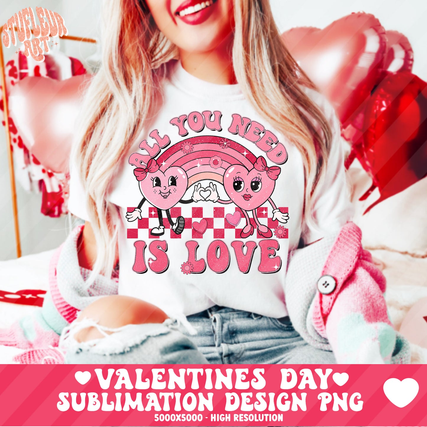 Retro Valentine's Day Sublimation Designs PNG Bundle by RetrovibZ