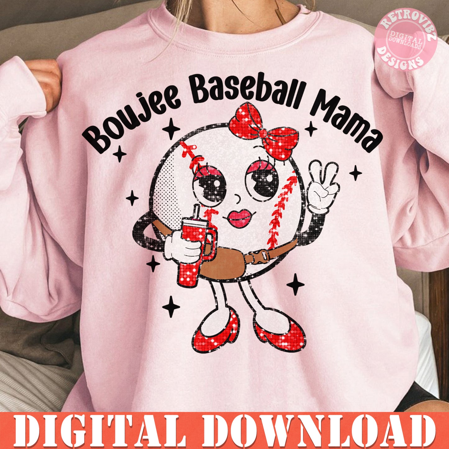 Baseball Mom PNG Bundle, Glitter Baseball Bundle