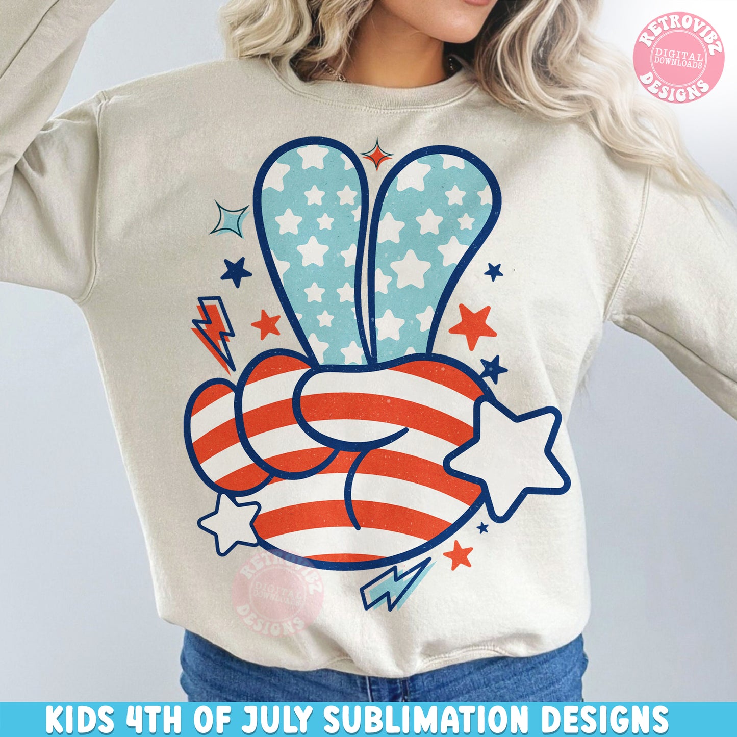 Retro 4th Of july Png, fourth of july Sublimation, Patriotic day png, America png, Freedom, Peace hand sign png, Sublimation Designs