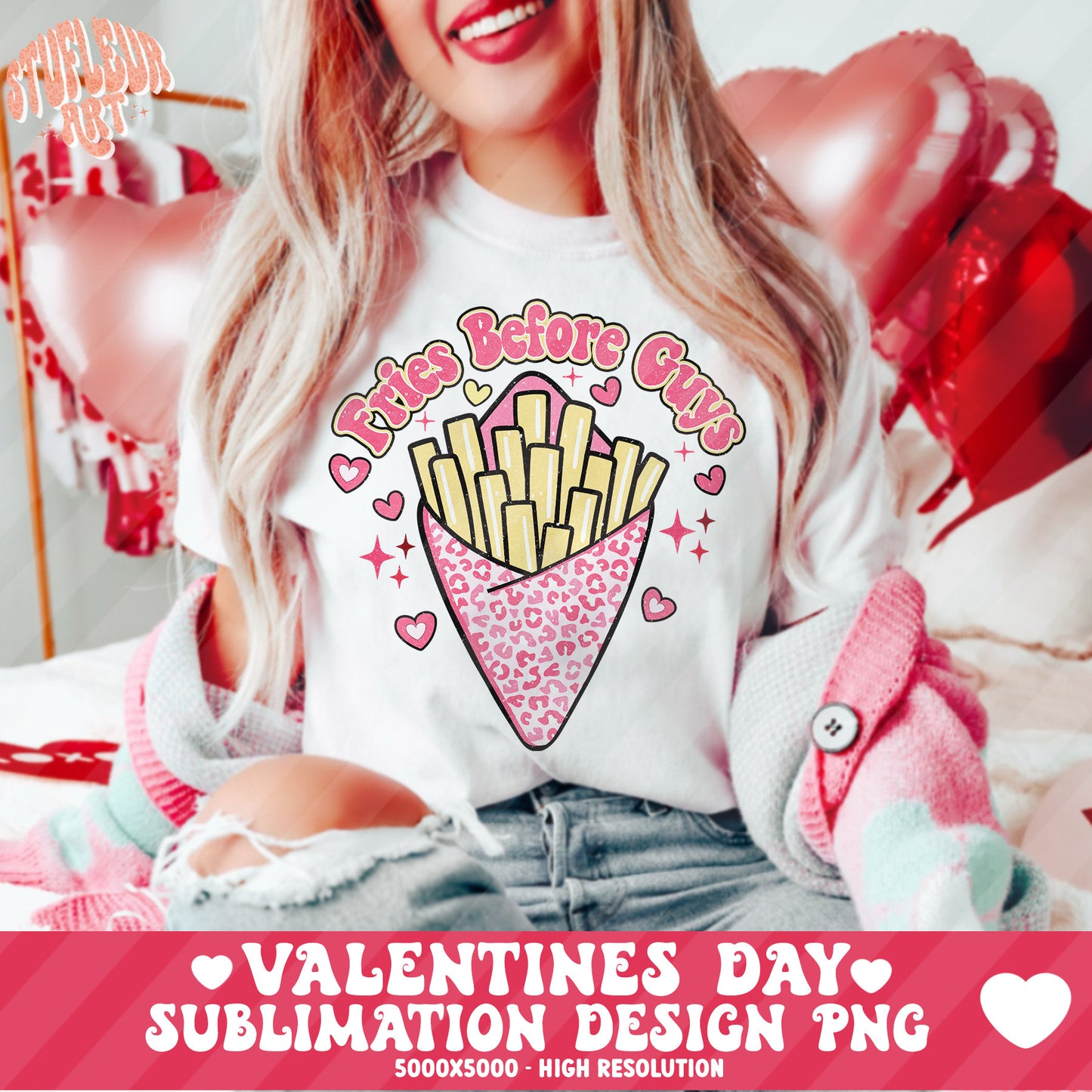 Retro Pink Valentine's Day Sublimation Designs PNG Bundle by RetrovibZ