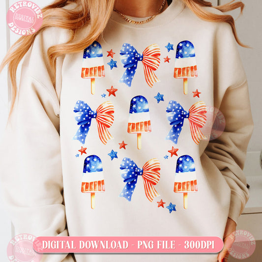 Coquette Watercolor png, Coquette Bow png, 4th of july Sublimation, America Png, Coquette 4th of july png, fourth of july shirt design png, American Girl png