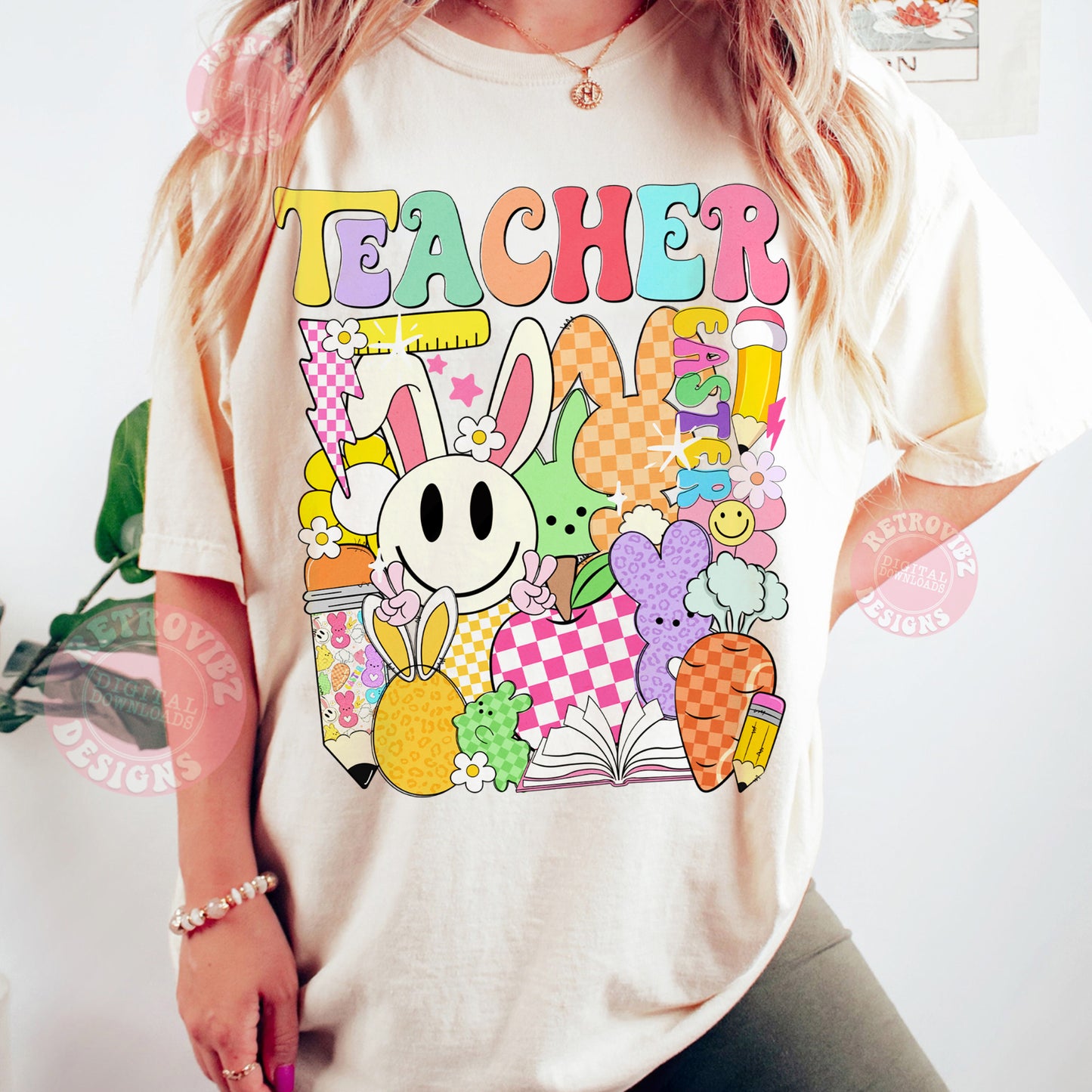 Teacher Easter T-shirt Design PNG Bundle - DIGITAL DOWNLOAD