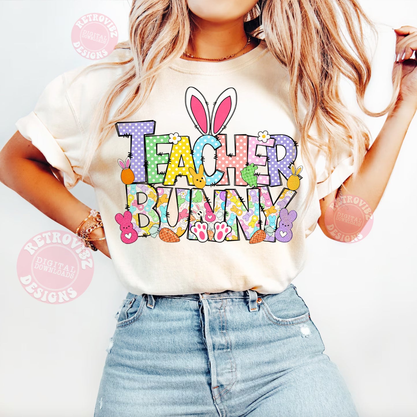 Teacher Easter T-shirt Design PNG Bundle - DIGITAL DOWNLOAD