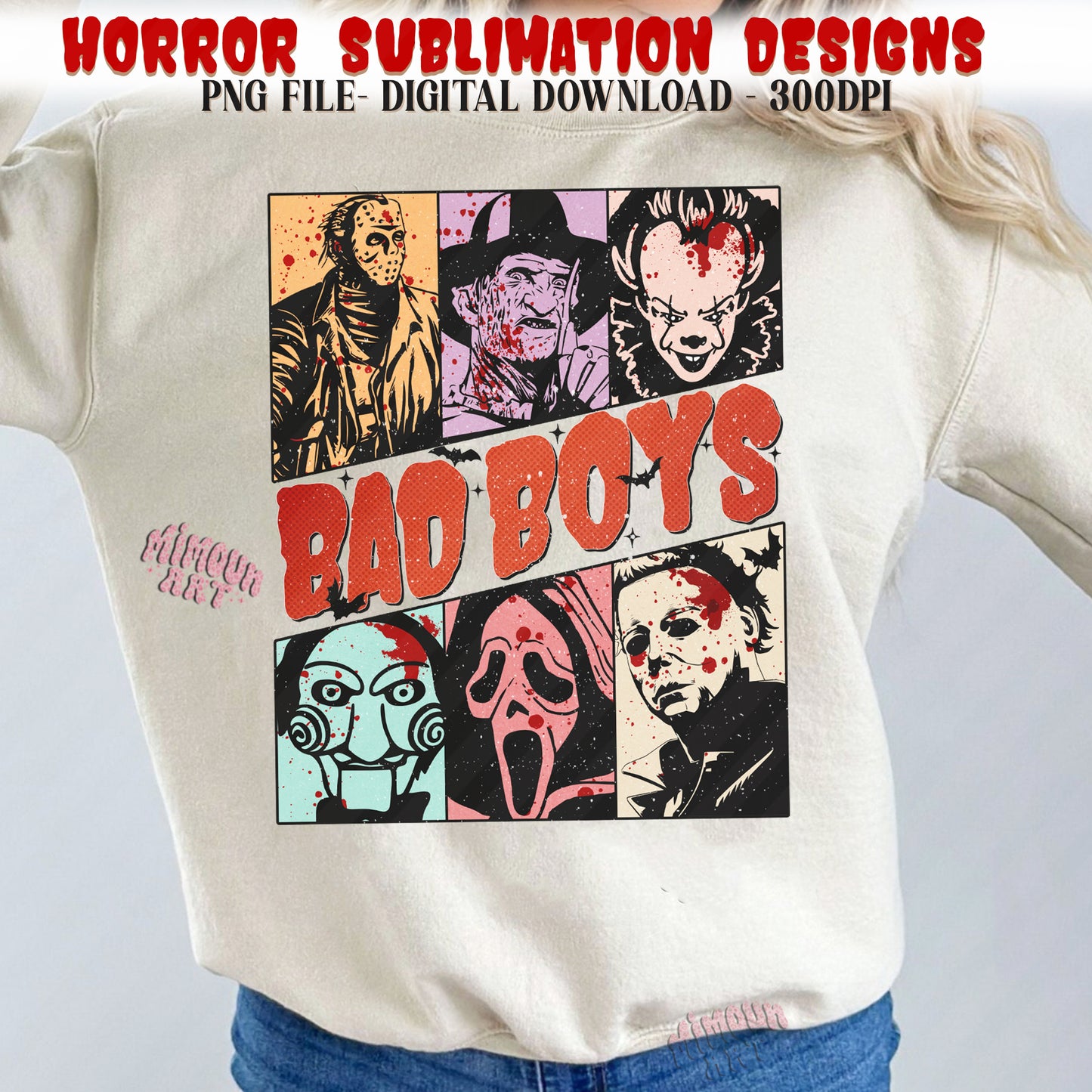 Horror Halloween Png Bundle, Retro Halloween Png, Horror png, Halloween horror Characters Sublimation, Scary movie png, Halloween Shirt png