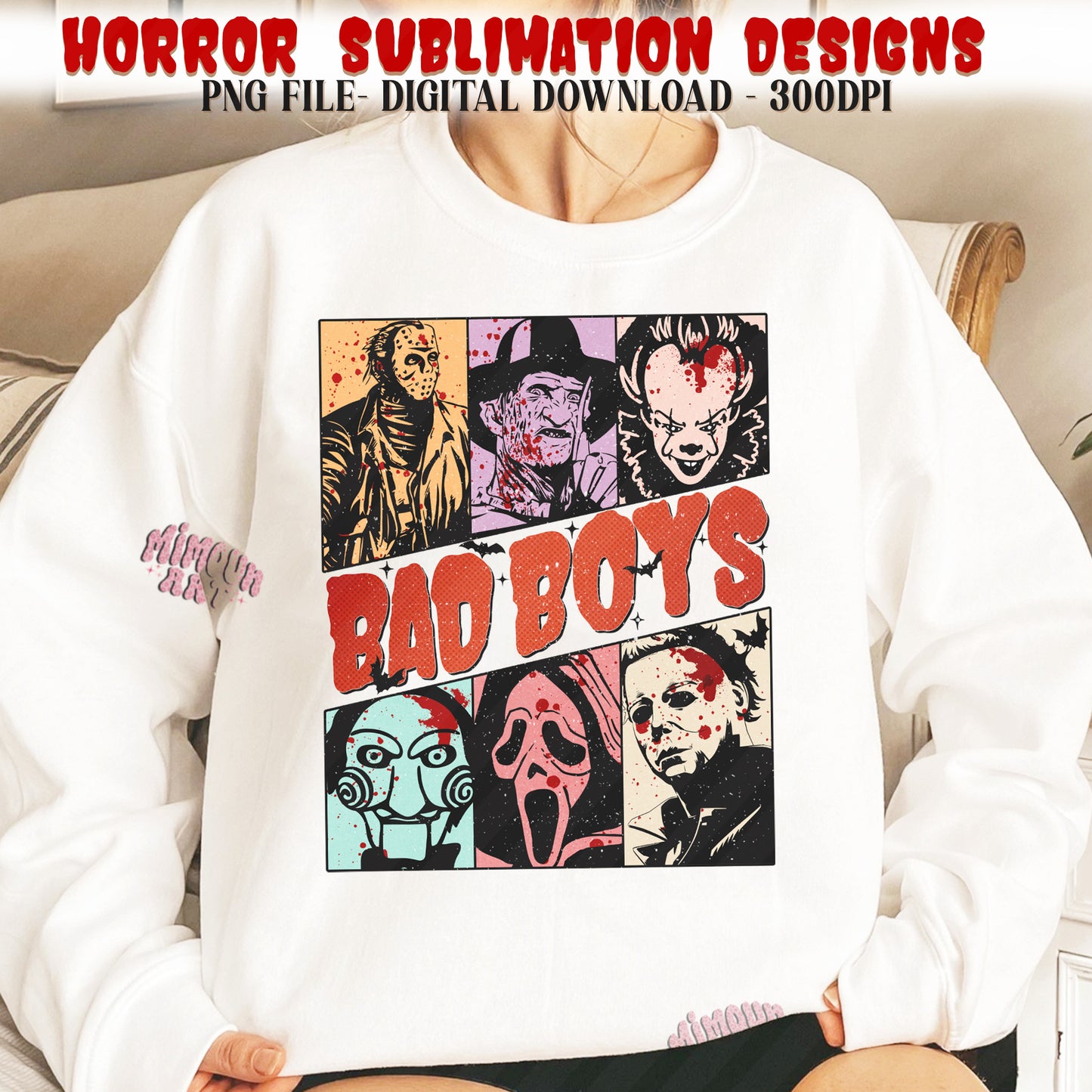 Halloween Boys Png, Horror Halloween png, Horror png, Scary movie Png, Horror Characters png, Retro halloween png Sublimation Designs