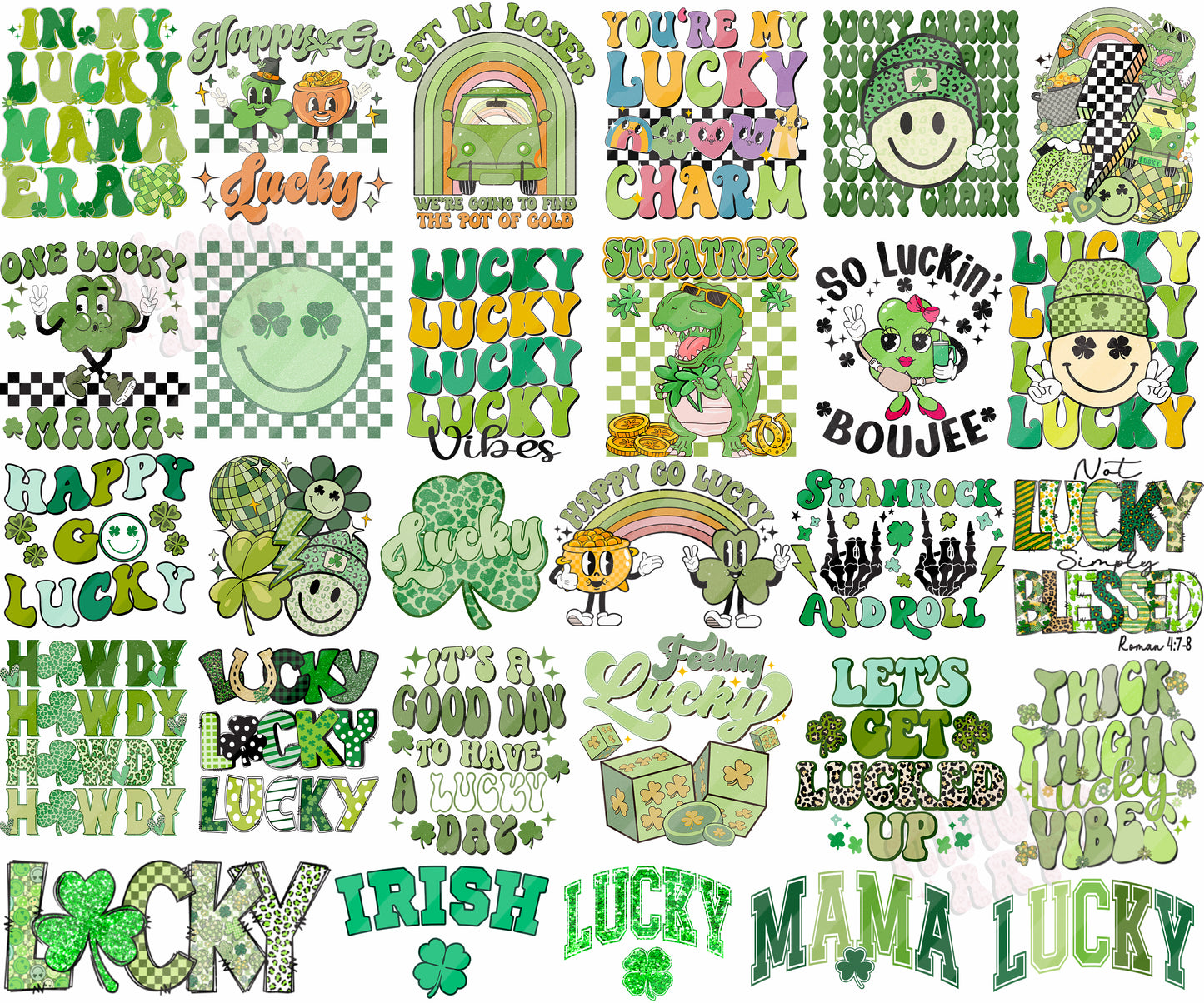 Retro St. Patrick's Day Sublimation Design Bundle PNG by RetrovibZ