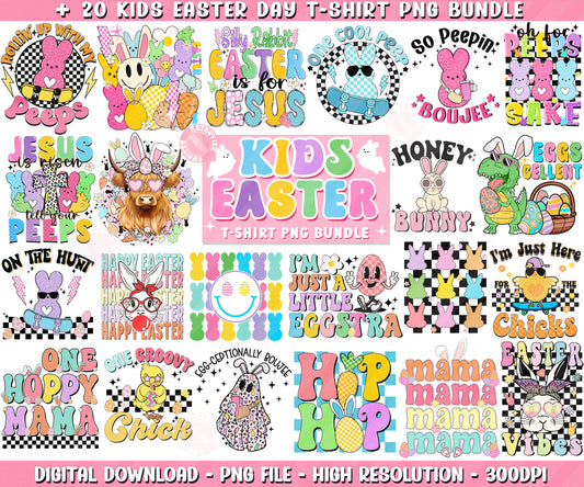 Easter Kids T-shirt Design PNG Bundle - DIGITAL DOWNLOAD