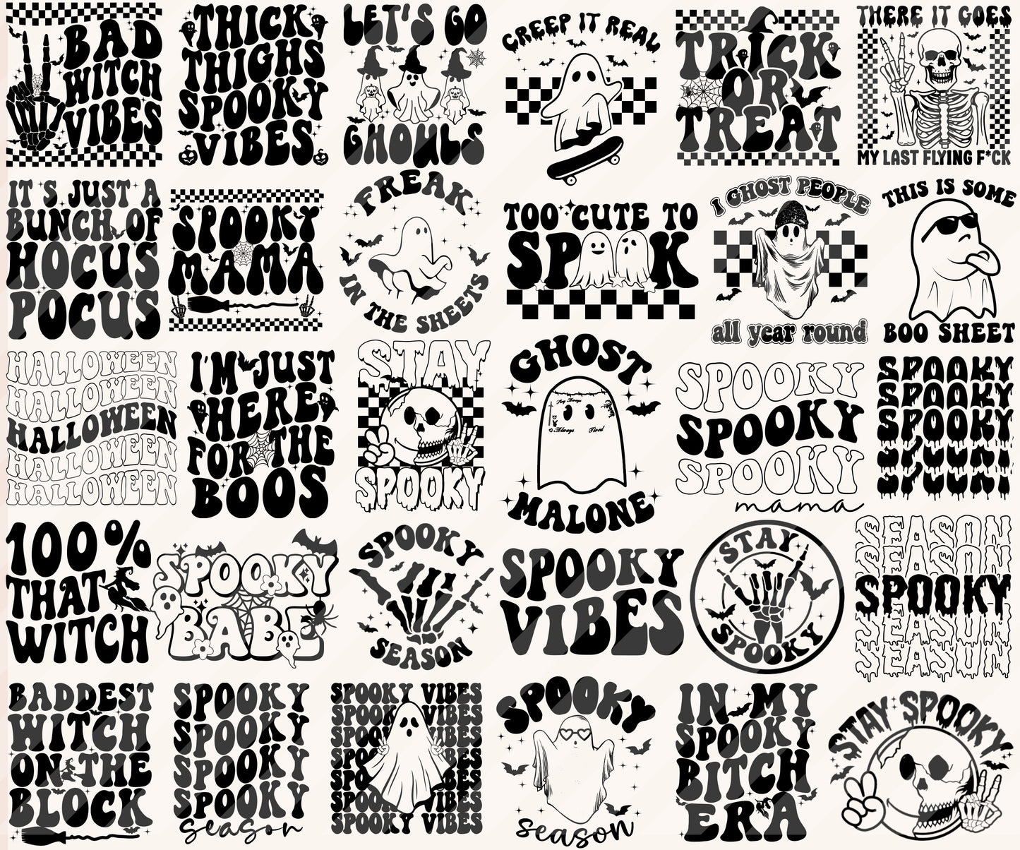 Retro Groovy Halloween SVG Bundle By RetrovibZ