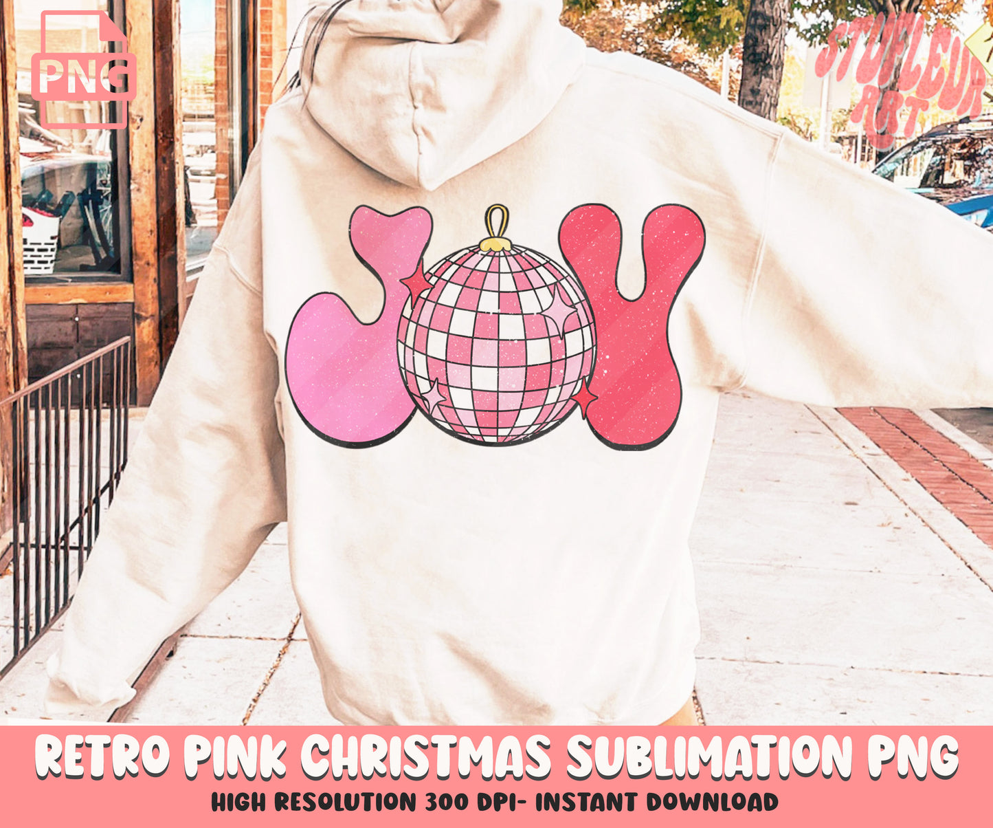 Pink Christmas Sublimation Designs PNG Bundle by RetrovibZ