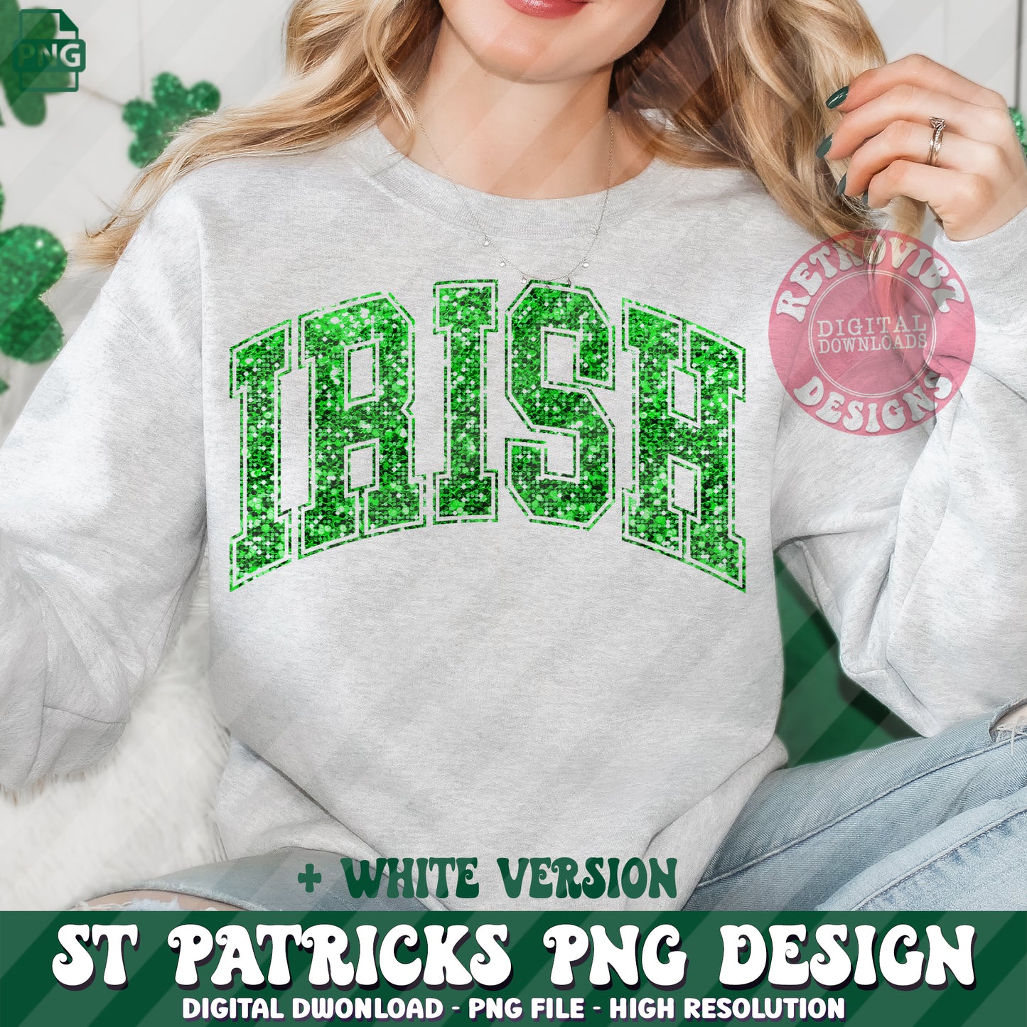 VARSITY St. Patrick's Day Sublimation Design Bundle PNG by RetrovibZ