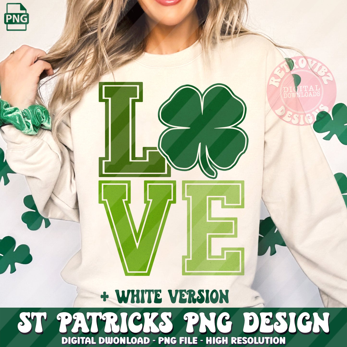 VARSITY St. Patrick's Day Sublimation Design Bundle PNG by RetrovibZ