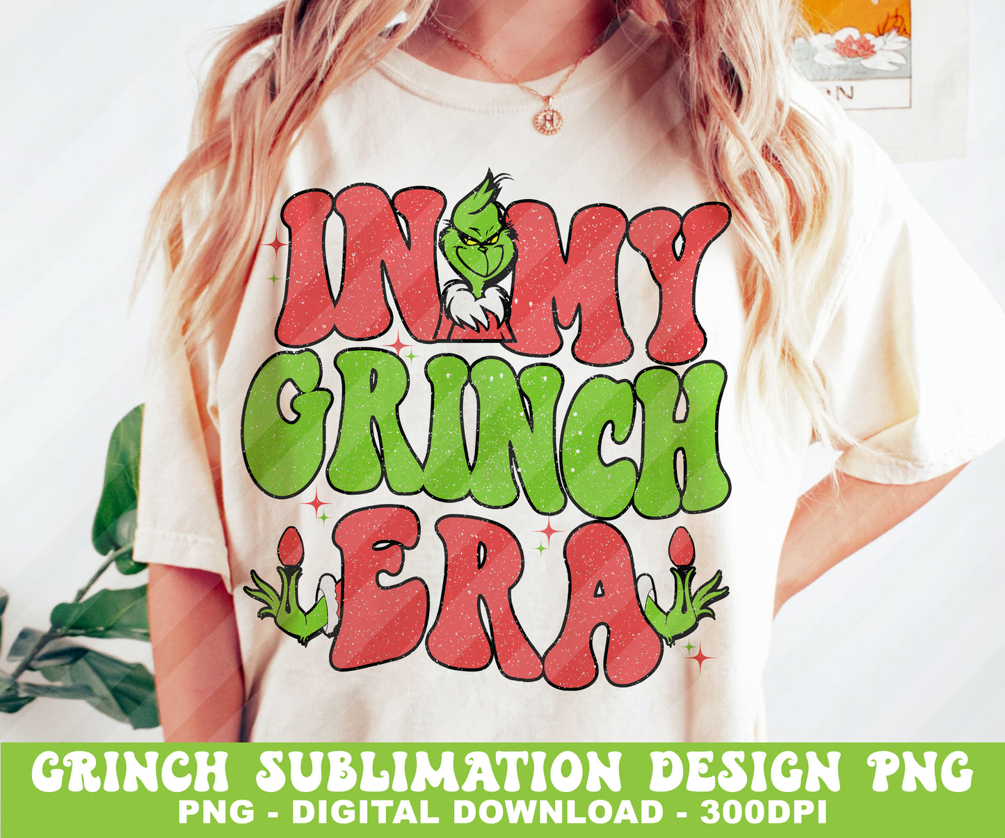 Green Grinch Christmas Sublimation Designs PNG Bundle by RetrovibZ