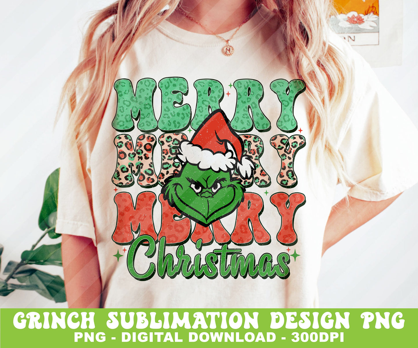 Green Grinch Christmas Sublimation Designs PNG Bundle by RetrovibZ