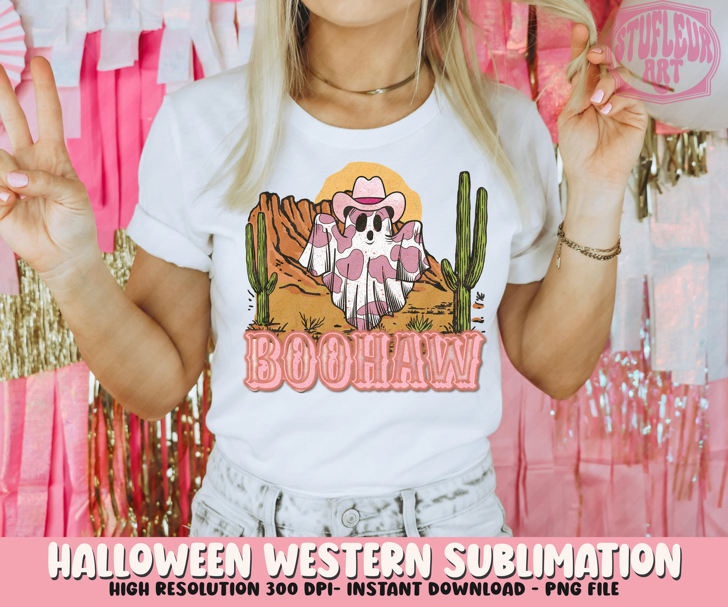 BOOHAW Halloween T-shirt Design / Sublimation Design By RetrovibZ - Digital Download