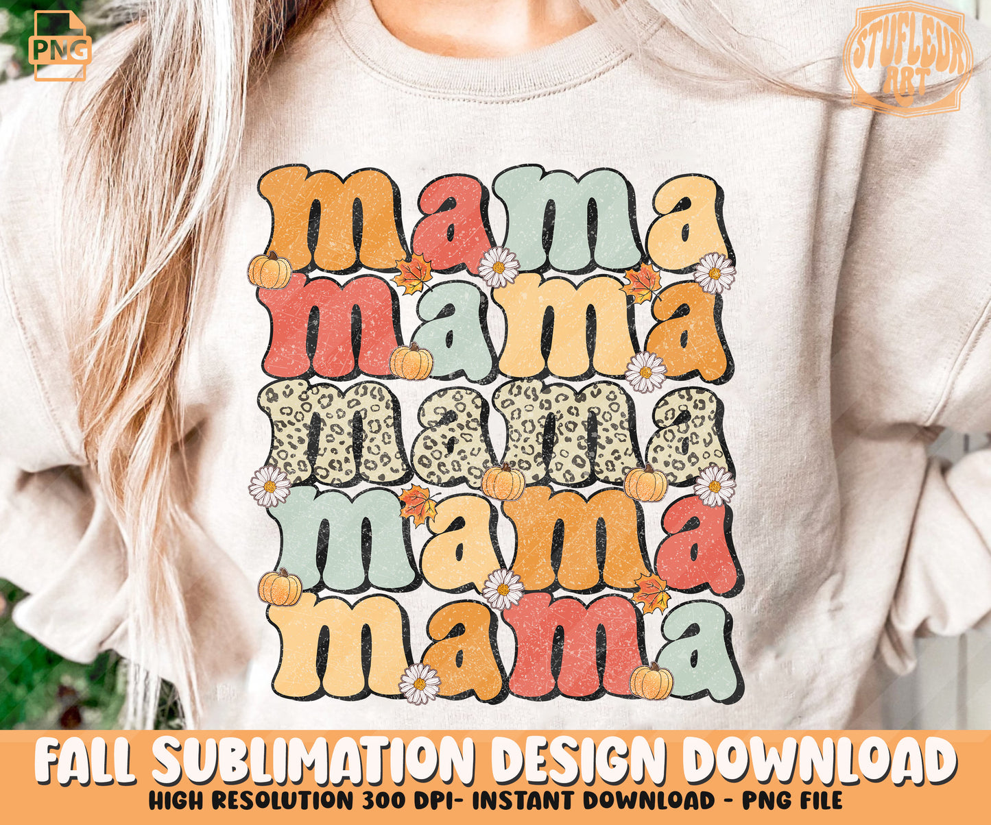 Mama Fall SVG/ PNG, Thanksgiving shirt Design, Autumn Sublimation SVG/PNG by RetroVibz png, Mama png, Retro St patrick png, St. Patty’s Sublimation