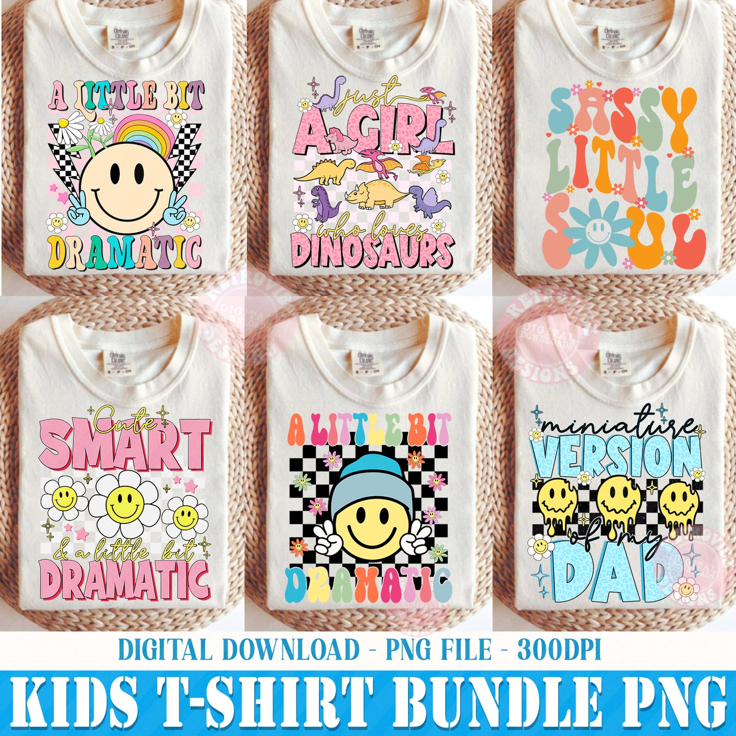 Kids Toddler Girls Boys PNG Designs BUNDLE By RetrovibZ