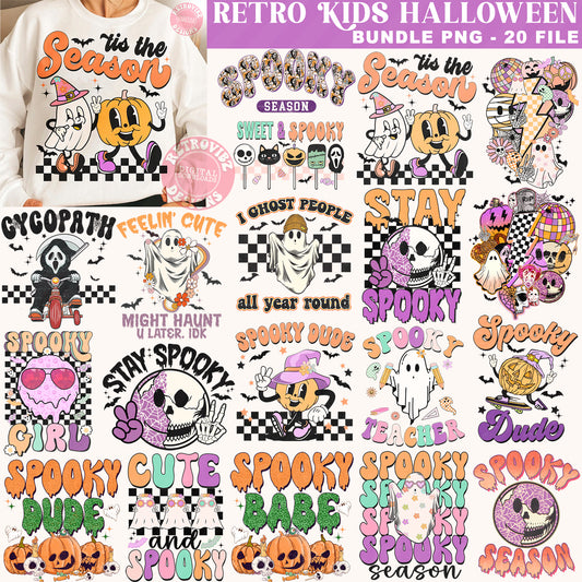 Halloween Kids PNG Bundle, Retro Halloween png, Groovy Halloween Sublimation Designs, Halloween Boy Girl Kid shirt png,fall png, pumpkin png