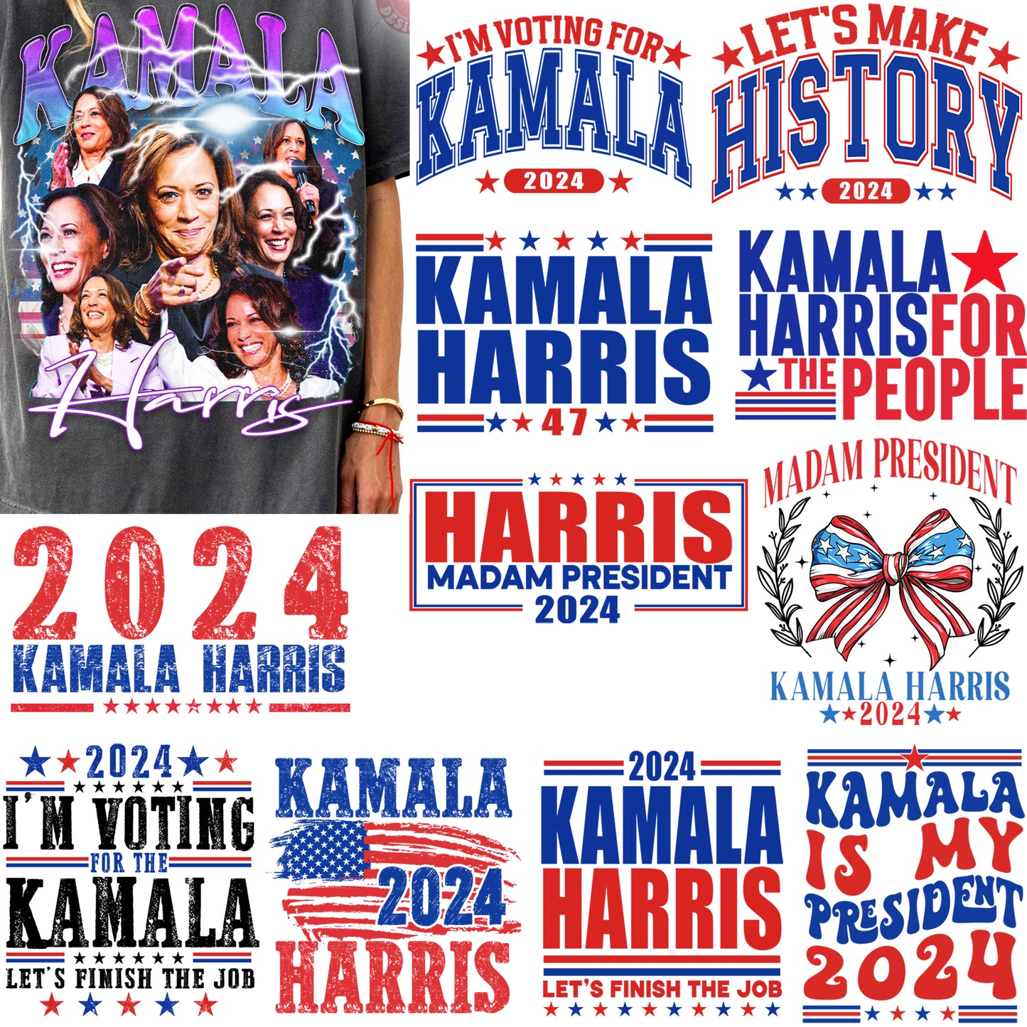 Kamala Harris 2024 svg png Bundle - kamala harris For President Digital Download