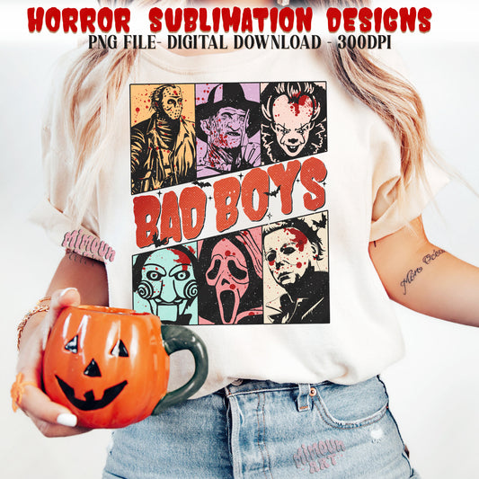 Halloween Boys Png, Horror Halloween png, Horror png, Scary movie Png, Horror Characters png, Retro halloween png Sublimation Designs