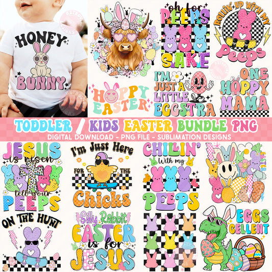 Easter Kids Bundle Sublimation Designs PNG By RetrovibZ