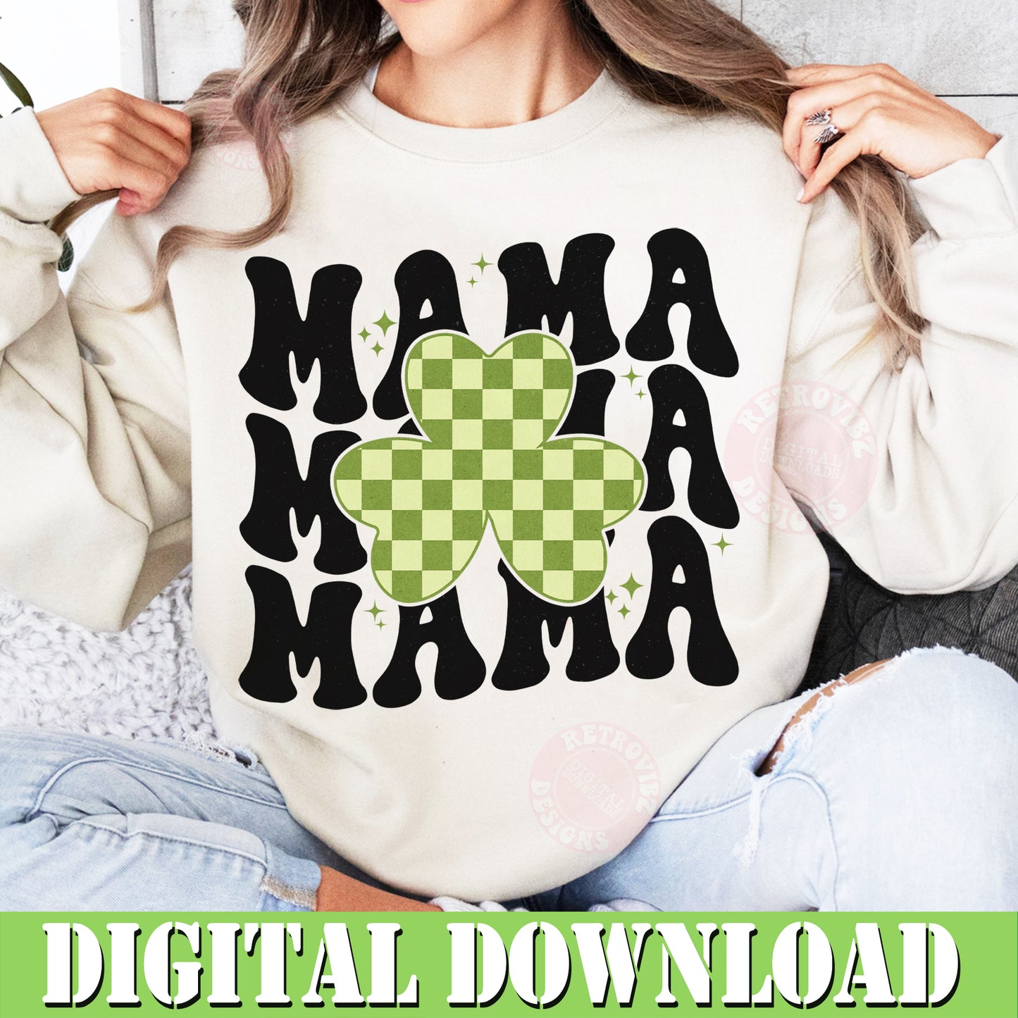 Mama St Patrick’s Day Clover PNG, St Patricks shirt Design, St. Patrick png, Mama png, Retro St patrick png, St. Patty’s Sublimation