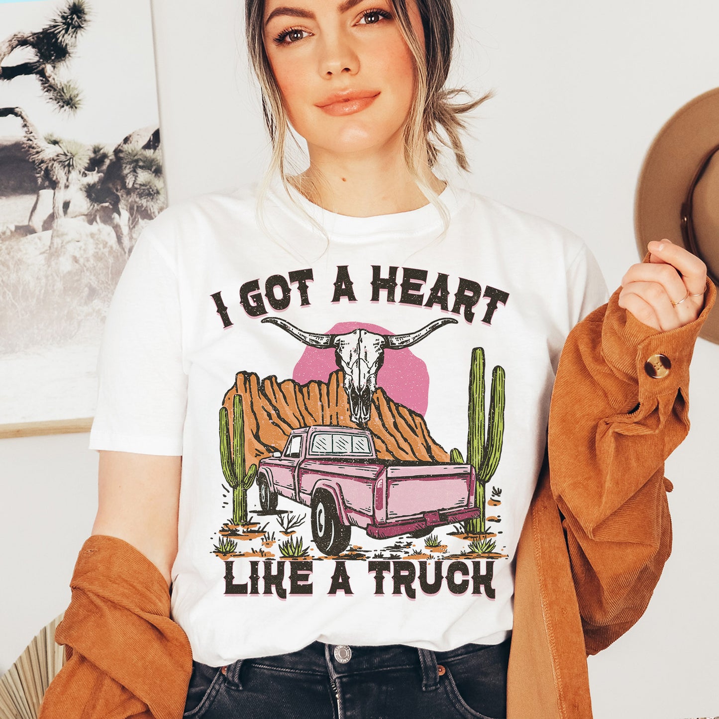 Heart Like A Truck Png, Western Sunset Cowgirl, Pocket Set PNG Sublimation, Western Shirt Png, Sublimation Download, Design PNG, Country PNG