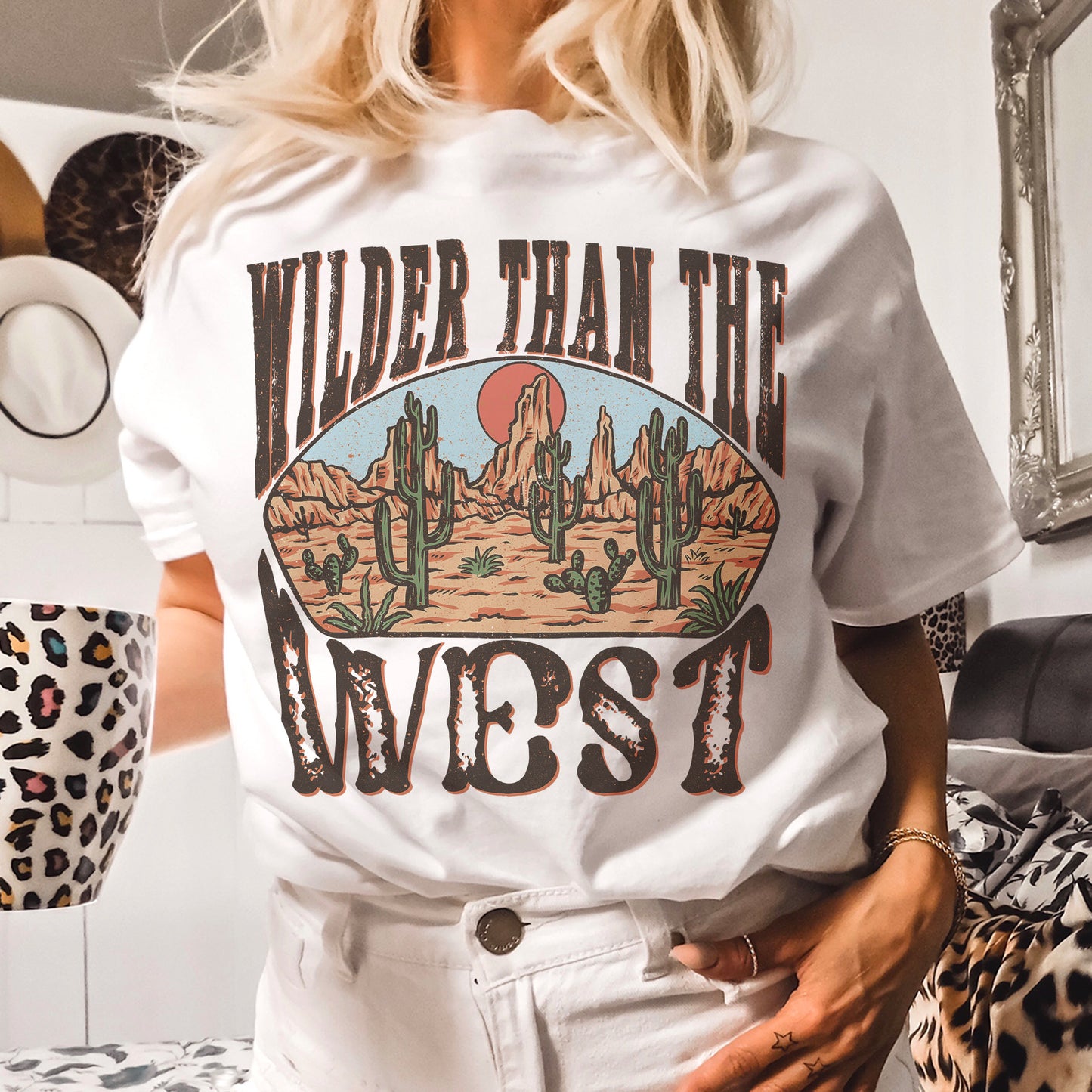 Wilder Than The West png, Western Sublimation, Cowboy Png, Country Png, Desert Png, Western Png, Retro Png, Vintage Designs, Designs Download