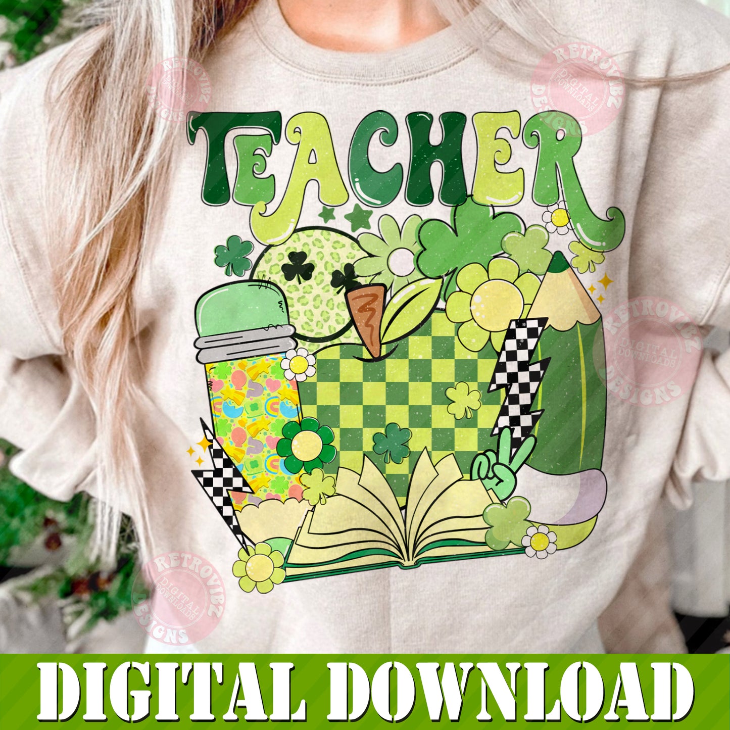 TEACHER St. Patrick's Day Sublimation Bundle PNG by RetrovibZ