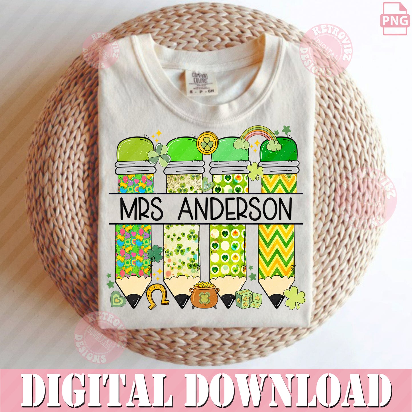 TEACHER St. Patrick's Day Sublimation Design Bundle PNG by RetrovibZ