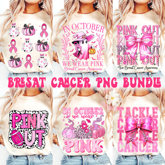 Breast Cancer PNG Bundle, Breast Cancer Awareness Pink Ghost Png, Halloween Breast cancer Png, Breast Cancer Football Png, Pink Ribbon Png