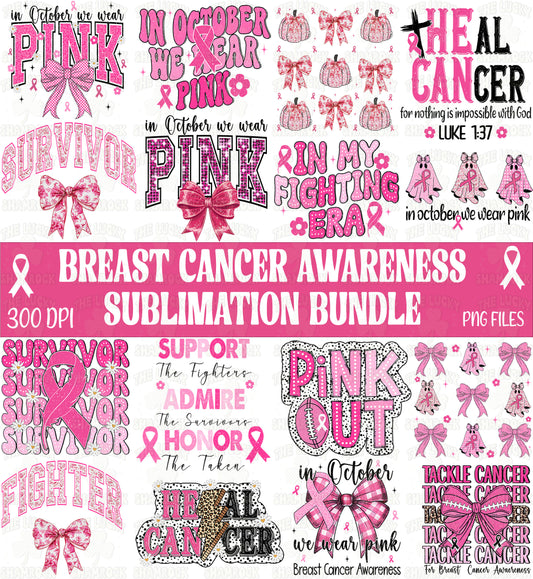 Breast Cancer Bundle Png, In October We Wear Pink Png