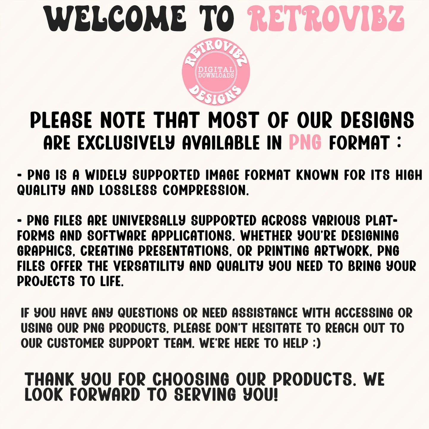 RetroVibz Commerial use license for Our Whole Shop Files, PNG Bundle, Clip Art Png Bundle, Digital Download for Commercial Projects