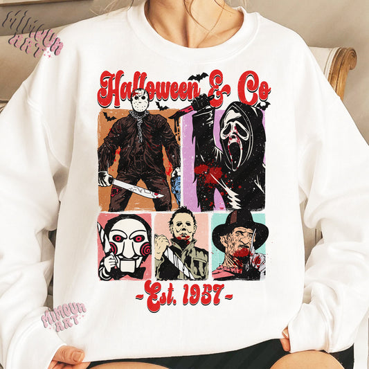 Halloween & Co. Png, Horror Halloween Sublimation PNG, Halloween Png, Scary Movie Png, Horror Png, Horror Characters Png Sublimation design