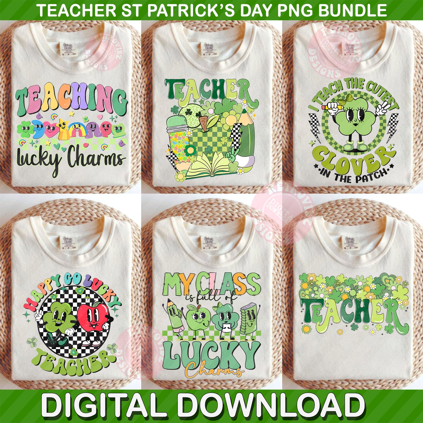 TEACHER St. Patrick's Day Sublimation Bundle PNG by RetrovibZ