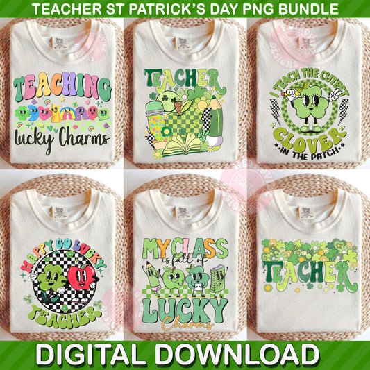 TEACHER St. Patrick's Day Sublimation Bundle PNG by RetrovibZ