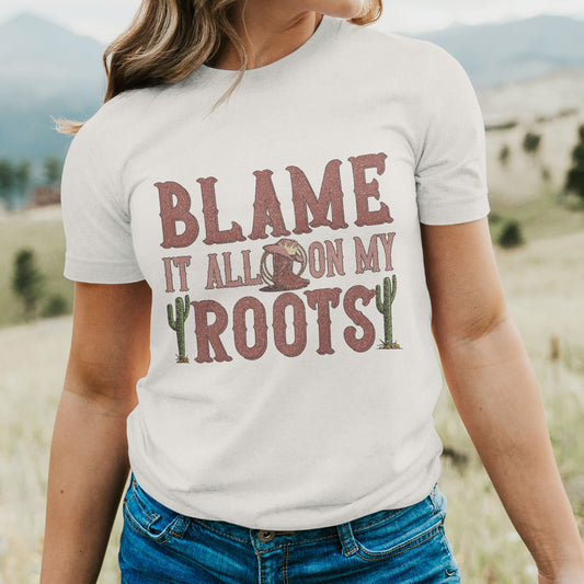 Blame it On My Roots PNG, Western Sublimation PNG, Cowboy Cowgirl png, Country Tshirt Design, Howdy png, Rodeo Png, Christian Country Svg png