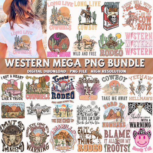 Retro Western Sublimation Design Bundle